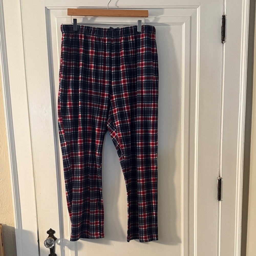 Nautica Red and Blue Plaid fleece Pajama Bottoms